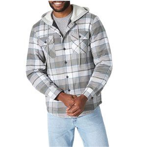 NWT Wrangler Authentics Men's Long Sleeve Quilted Jacket Size L Gray $100 8C015